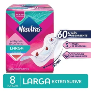 TOALLA NOSOTRAS LARGA TELA 24X8U
